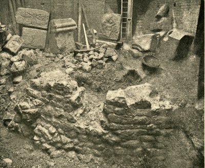 ローマ時代の遺跡、ロンドンの壁の要塞で発見、1908年 作： Unbekannt