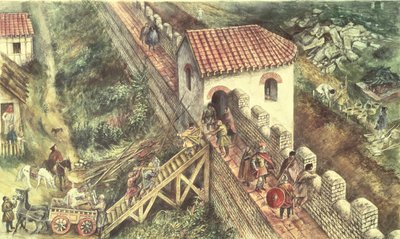 城壁のローマの要塞、ロンドン、4 世紀 作： Unbekannt