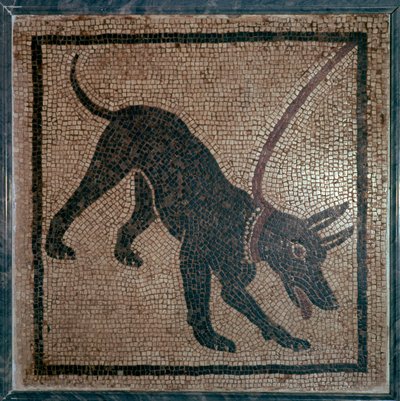 犬のローマ時代のモザイク、1 世紀 作： Unbekannt