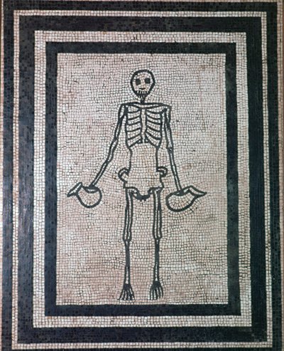 スケルトンのローマ時代のモザイク、1 世紀 作： Unbekannt