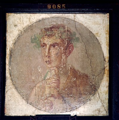 ローマ時代のポンペイ出身の青年の肖像画、1 世紀。 作： Unbekannt
