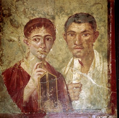 テレンティウス ネオと彼の妻、ポンペイ、イタリアのローマの肖像画 作： Unbekannt