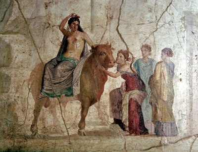 エウロパのレイプ、ジェイソンの家、ポンペイ、イタリアのローマの壁画 作： Unbekannt