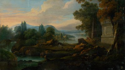 海湾のあるロマンチックな風景 作： Unbekannt