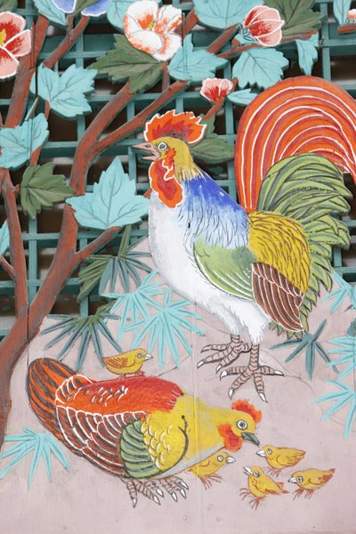 酉と雌鳥と雛、ソウル、Coree du Sud 作： Unbekannt