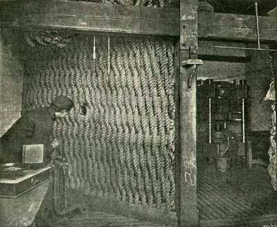 爆発性の銃綿を押している間の保護に使用されるロープスクリーン、1901年。 作： Unbekannt