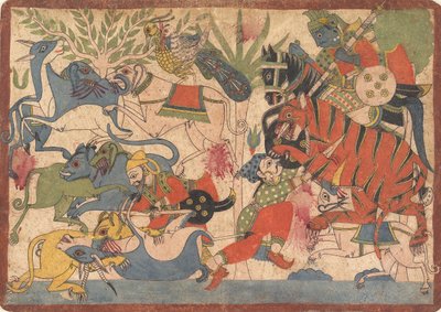 ロイヤルハント、マハーバーラタのフォリオ、1800〜1850年。 作： Unbekannt