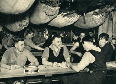 第二次世界大戦、c1939-c1943 1944の船に搭載された混乱の海兵隊員たち。 作： Unbekannt