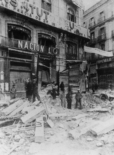 メインストリート、パルマ、マヨルカ、スペイン、スペイン内戦、c1936の瓦礫 作： Unbekannt