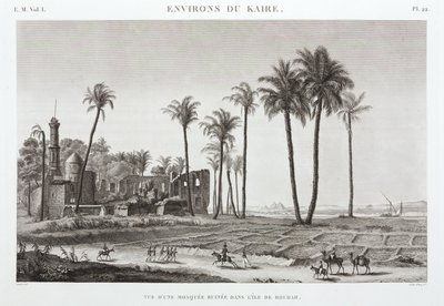 エジプト、カイロ近郊、ルーダ島の廃墟モスク（1798年頃 作： Unbekannt