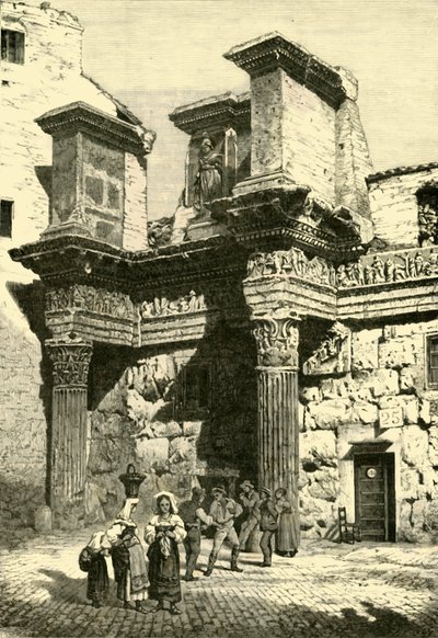 ネルバスフォーラムの一部、ローマ、1890年の遺跡。 作： Unbekannt