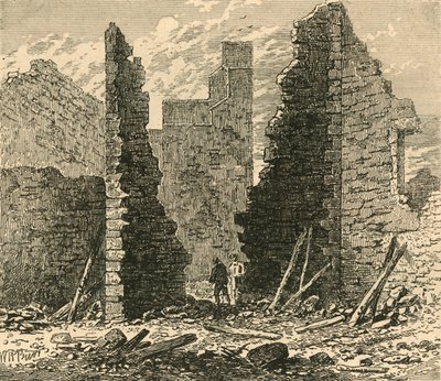 ルートゲートヒルのバービカンの遺跡、1792年、1897年。 作： Unbekannt