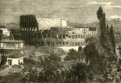 コロッセオの遺跡。パラティーヌ作、1890年。 作： Unbekannt