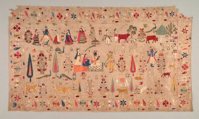 ルーマリーは1700年代のクリシュナの生活の情景で飾られました。 作： Unbekannt