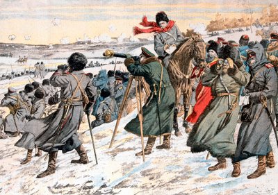 ロシア軍将校、撤退命令、日露戦争、1904 作： Unbekannt