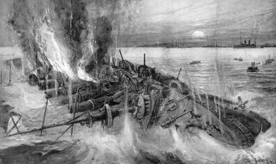 日露戦争、チェムルポの戦いで創設されたロシアの巡洋艦、1904年〜5月 作： Unbekannt