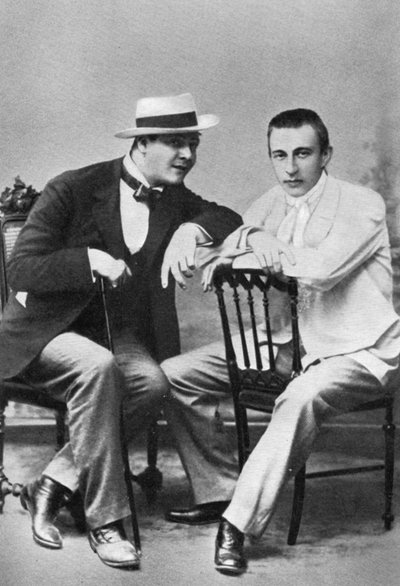 ロシアのオペラ歌手、フェオドールチャリアピン、作曲家、ピアニスト、セルゲイラフマニノフ、c1890 作： Unbekannt