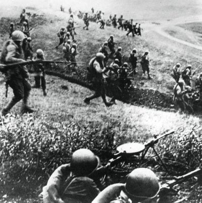 1942年9月、コーカサス北部、モズドク地方の反撃中のロシア軍 作： Unbekannt