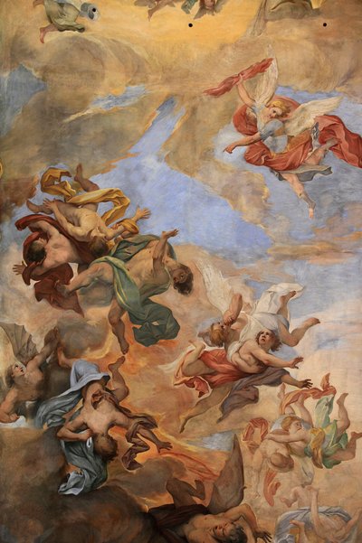 聖アンブローズと聖シャルルのバジリカの天井フレスコ画、ローマ、イタリア 作： Unbekannt