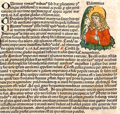 ニュルンベルク年代記からの聖バレンタイン、1493 作： Unbekannt
