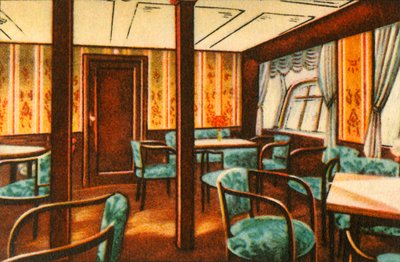 ツェッペリン船に乗る大広間、1932年。 作： Unbekannt