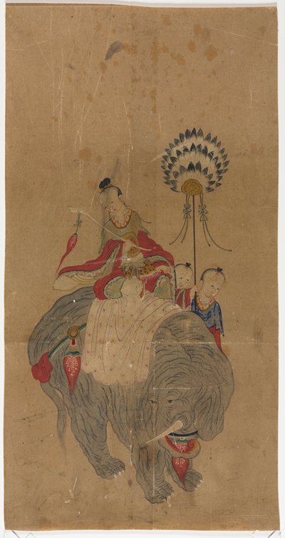 象に乗った二人の従者のサマンタブラ、1392-1910。 作： Unbekannt