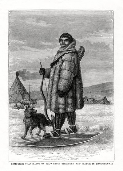 サモエデ旅行、スノーシュー、ロシア、1877 作： Unbekannt