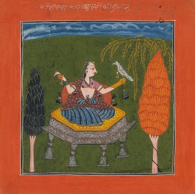 Sanveri Ragini、ラガマラシリーズミュージカルモードのガーランドのページ、ca。 1700–1710。 作： Unbekannt