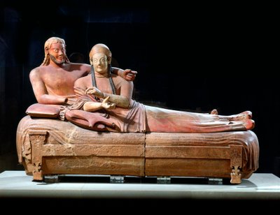 石棺とリクライニングカップル、紀元前6世紀 作： Unbekannt