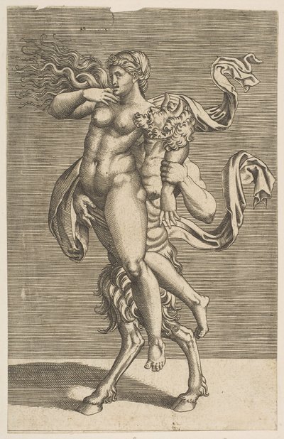 右腕を拘束しているニンフを運ぶサテュロス、ca。 1515-1600。 作： Unbekannt