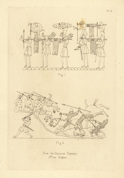 バイユータペストリーに描かれたサクソン人とノルマン人の軍装 作： Unbekannt