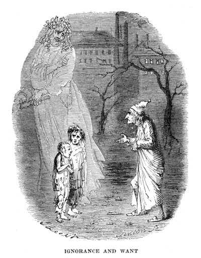 チャールズディケンズのクリスマスキャロルのシーン（1843年） 作： Unbekannt