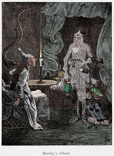 チャールズディケンズのクリスマスキャロルのシーン（1843年） 作： Unbekannt