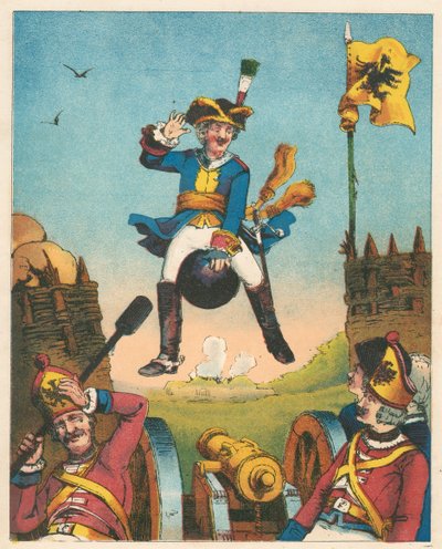 Rudolph Erich Raspe、c1850による男爵ミュンヒハウゼンの冒険のシーン 作： Unbekannt