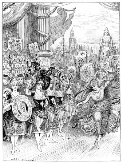 パントマイムのシーンデューティーレーンシアターでの40の盗賊、ロンドン、1887 作： Unbekannt