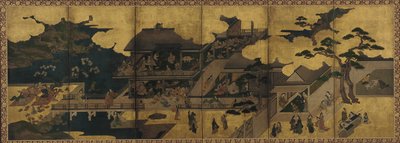 売春宿の宴の様子、江戸時代、17世紀後半。 作： Unbekannt