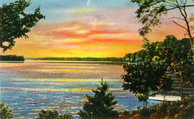 1942年、ノースカロライナ州シャーロット近郊のカトーバ湖の風景。 作： Unbekannt