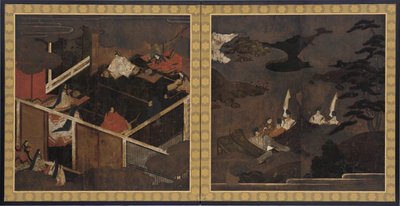 源氏物語の挿絵、桃山時代、16世紀後半。 作： Unbekannt