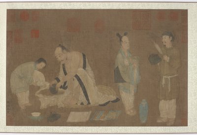 学者と従者、明王朝、1368-1644。 作： Unbekannt