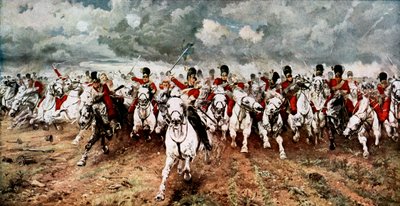 スコットランドフォーエバー、1815年6月18日、ウォータールーでのスコッツグレイの担当 作： Unbekannt