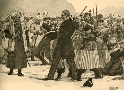 1841年1890年、アフガニスタンのアクバルカーンによるウィリアムマクナテン卿の押収。 作： Unbekannt