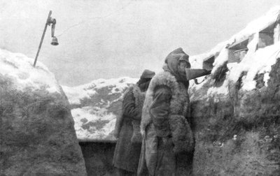 1915年冬、フランス、パドカレ、ノーマンズランドを見下ろす塹壕の歩哨 作： Unbekannt