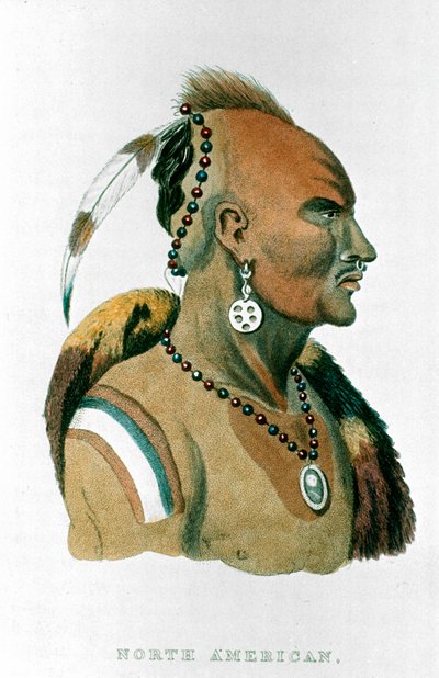 Sewessissing、アイオワインディアンの北アメリカの平原インディアン、1837 作： Unbekannt