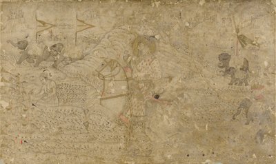シャー・ジャハーンと息子のダラ・シコー・ハンティング、S. 1790年。 作： Unbekannt