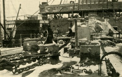 凍結状態で石炭を供給する船、第一次世界大戦、1914年、1920年。 作： Unbekannt