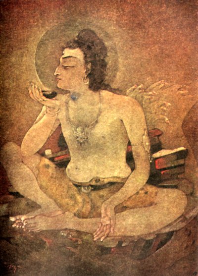 「世界の毒を飲むシヴァ」、1920年。 作： Unbekannt