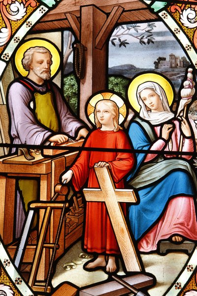 ラ・サレットの聖母マリアの祠 ステンドグラスの窓 父の仕事場にいるイエス（フランス・ラ・サレット 作： Unbekannt