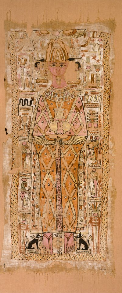 Nespawtytawy のシュラウド、象形文字で刻まれている、2 世紀 作： Unbekannt