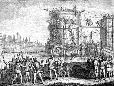 ダミエッタの包囲、エジプト、13世紀18世紀 作： Unbekannt