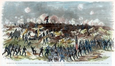 ピーターズバーグ包囲戦、バージニア州、南北戦争、1864年7月30日 作： Unbekannt